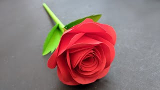 DIY  Rose Flower From Paper  How To Make  Paper Rose  Paper Flower [upl. by Bax]