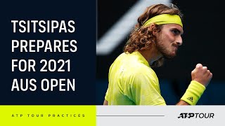 Stefanos Tsitsipas LIVE PRACTICE At Australian Open [upl. by Netsoj]