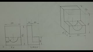 Oblique view  1  Engineering drawing  Technical drawing [upl. by Kalli464]