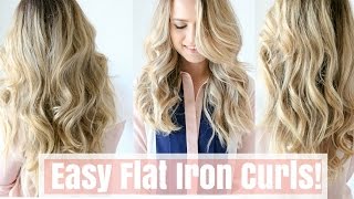 How to Easy Flat Iron Curls No Twisting [upl. by Yrojram]