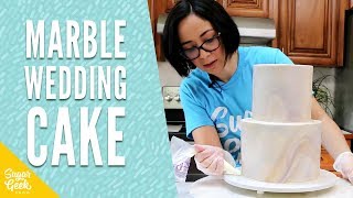 How to cover a cake in marbled fondant [upl. by Cornelie]