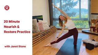 Restorative Yoga  20 Minute Yoga Flow with Janet Stone  lululemon [upl. by Seraphine]