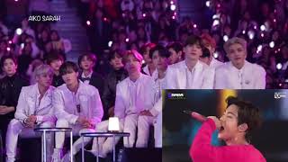 MAMA 2019 ATEEZ UNINE reaction to BTS performance [upl. by Assirk]