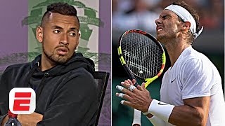 Nick Kyrgios admits he wanted to hit Rafael Nadal ‘square in the chest’  2019 Wimbledon Presser [upl. by Akeme]