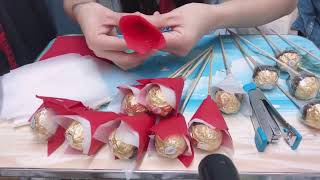 CHOCOLATE BOUQUET FERRERO ROCHER DIY GIFTS IDEA [upl. by Cho280]