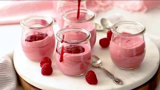 Easy Raspberry Mousse RECIPE VIDEO [upl. by Rexanne904]