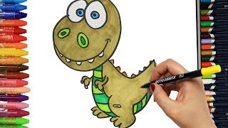 Come disegnare e colorare dinosauro per bambini [upl. by Viridis]